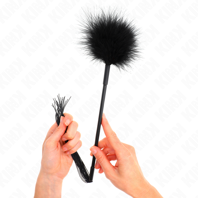 Kink Silicone Whip with Feathers - Látigo Sensorial 47 cm