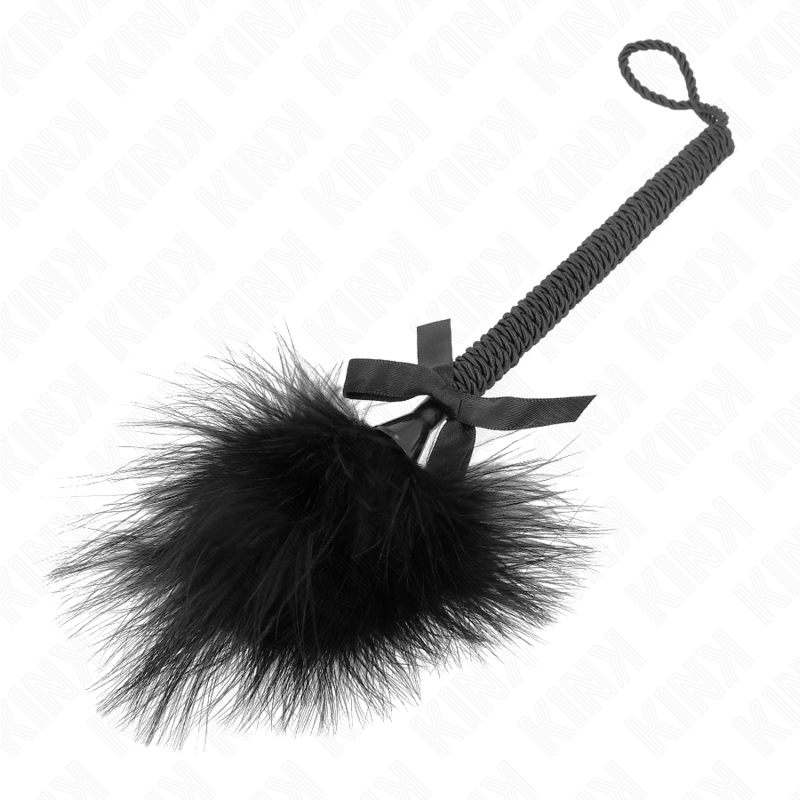 Varita de Cuerda Nylon KINK con Plumas Cosquillosas y Lazo - 25 cm