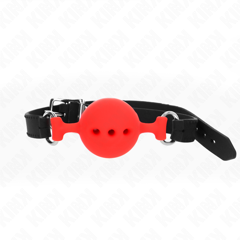 Mordaza de Bola Silicona KINK 55cm Ajustable Roja Talla M