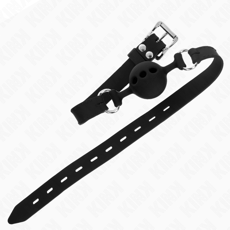 Mordaza de Bola Silicona KINK Talla S - Ajustable 35-51 cm Negro
