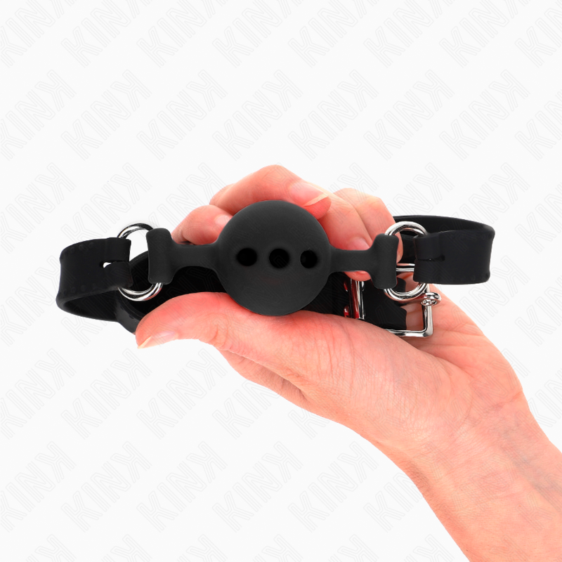 Mordaza de Bola Silicona KINK Talla S - Ajustable 35-51 cm Negro