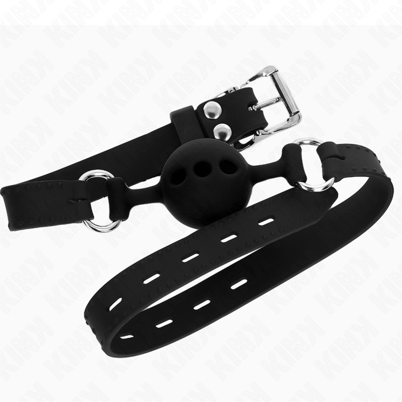 Mordaza de Bola Silicona KINK Talla S - Ajustable 35-51 cm Negro