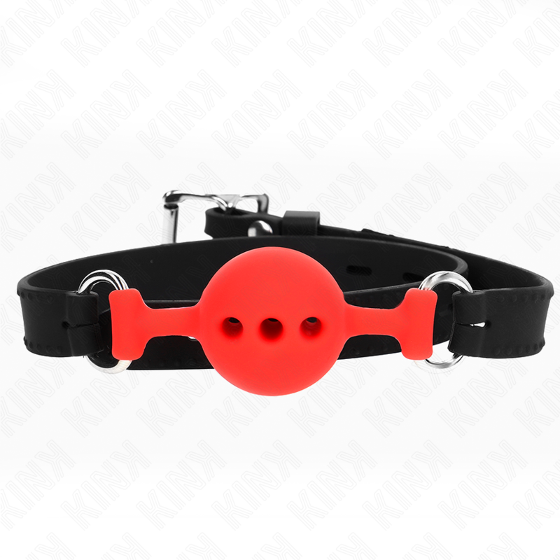 Mordaza de Bola Silicona KINK Talla S - Ajustable 35-51 cm Roja
