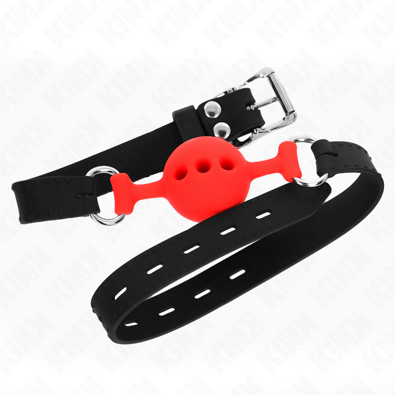 Mordaza de Bola Silicona KINK Talla S - Ajustable 35-51 cm Roja