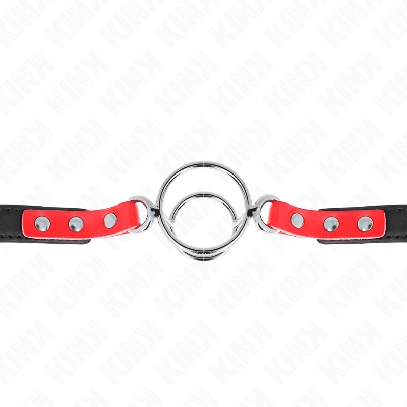 Mordaza KINK con Múltiples Anillos O - Rojo 38x56 cm