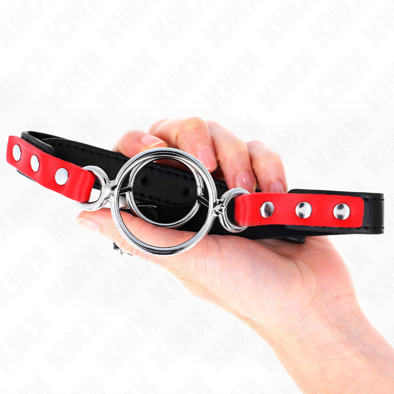 Mordaza KINK con Múltiples Anillos O - Rojo 38x56 cm