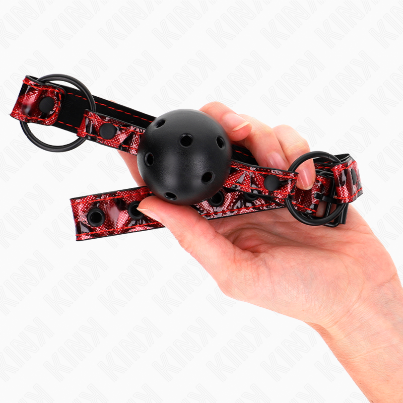 KINK Ball Gag Patrón Diamante 4.5 cm - Correa Ajustable 42-60 cm