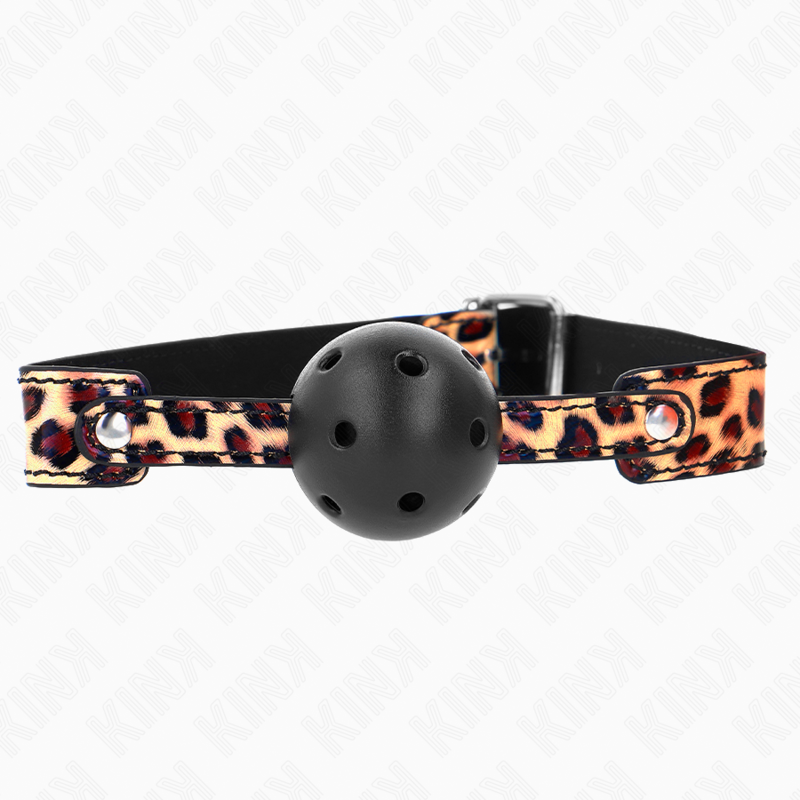 Mordaza de Bola Transpirable Leopardo 4.5 cm - KINK