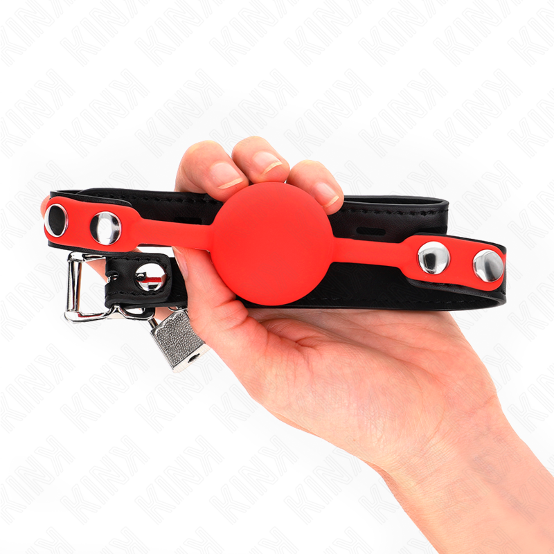 Mordaza de Bola Silicona 4 cm con Cierre de Seguridad - Kink Collar & Gag