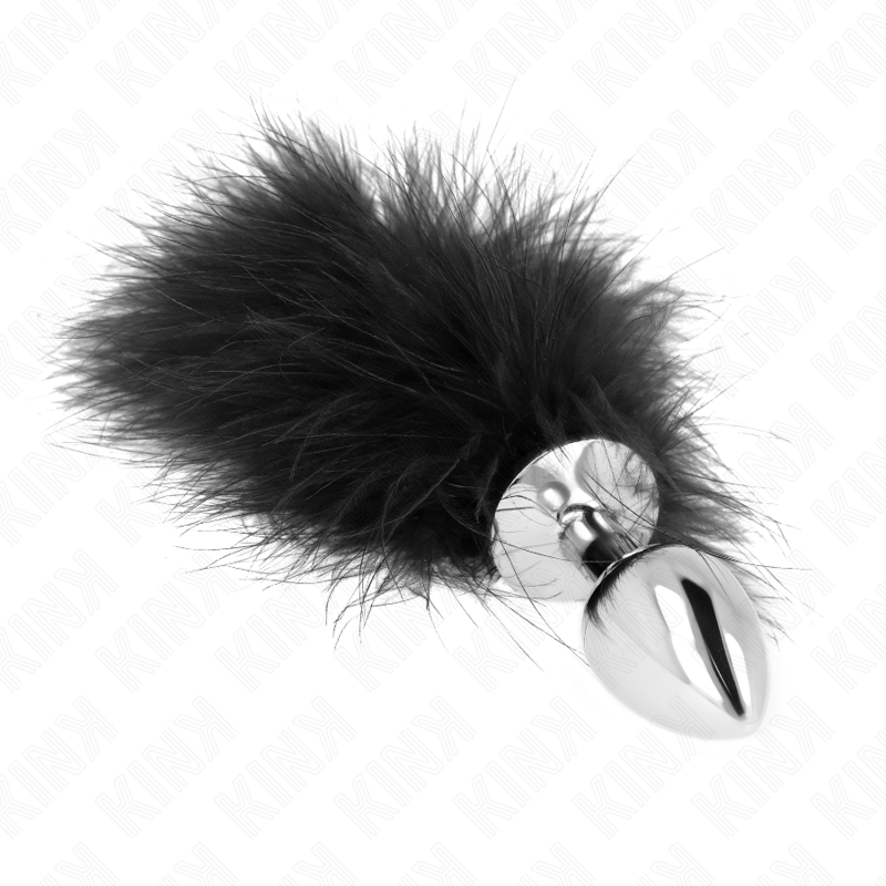 Plug Anal Acero Inoxidable con Pluma - Kink Pleasure Plugs 11 cm