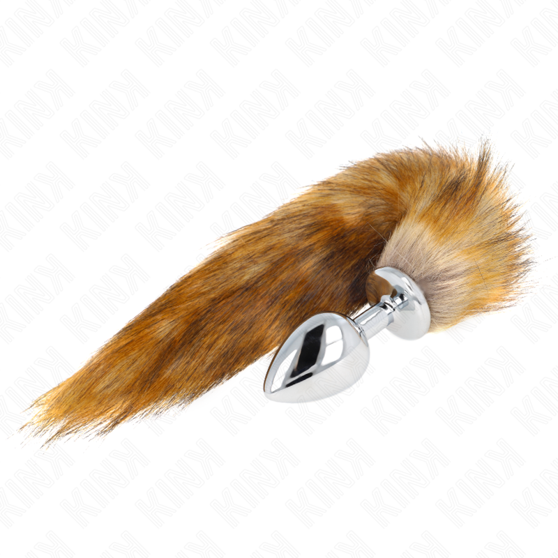 Kink Anal Plug Size L 10x4 cm con Cola Sintética 40 cm Marrón