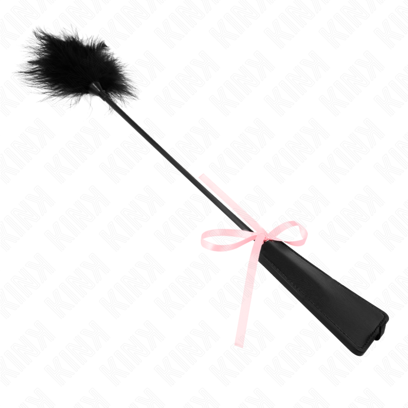 Plumero Tickle Feathers con Lazo Rosa - 49 cm | Kink Impact & Touch
