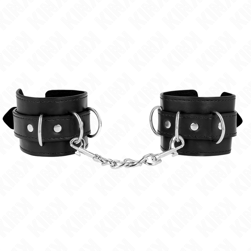 Esposas de Muñeca Ajustables KINK 3 D-Rings Negro 17.5-25 cm