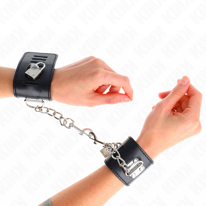 Kink Wrist Restraints - Brazaletes Ajustables con Cierre de Candado Negro
