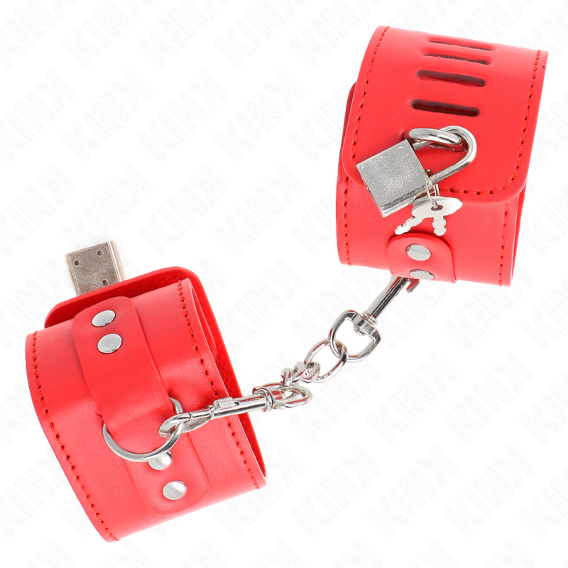 Muñequeras KINK con Cierre Candado Rojo Ajustables 16-23 cm