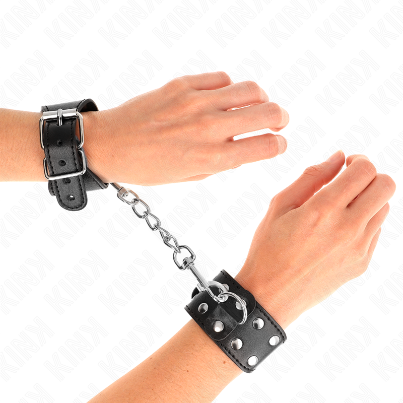 Pulseras KINK Ajustables con Doble Línea de Tachuelas - Negro