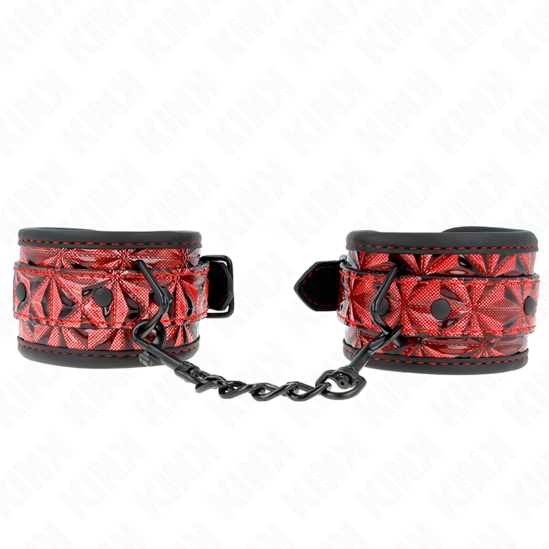 Kink Diamond Pattern Wrist Restraints Rojo Oscuro Ajustables