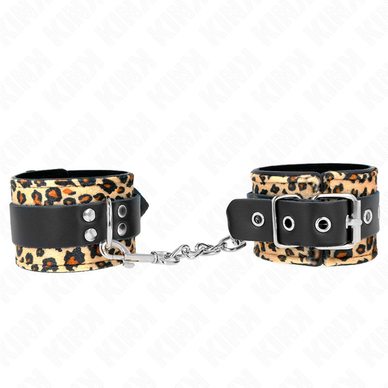 Kink Leopard - Muñequera de Cuero Real Ajustable 18-29 cm