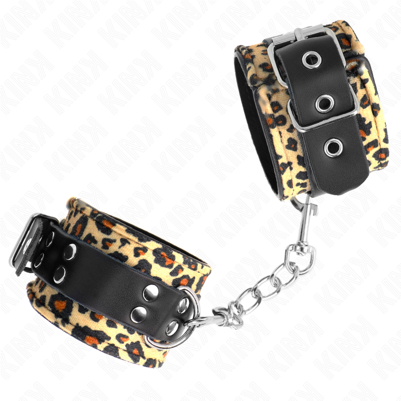 Kink Leopard - Muñequera de Cuero Real Ajustable 18-29 cm