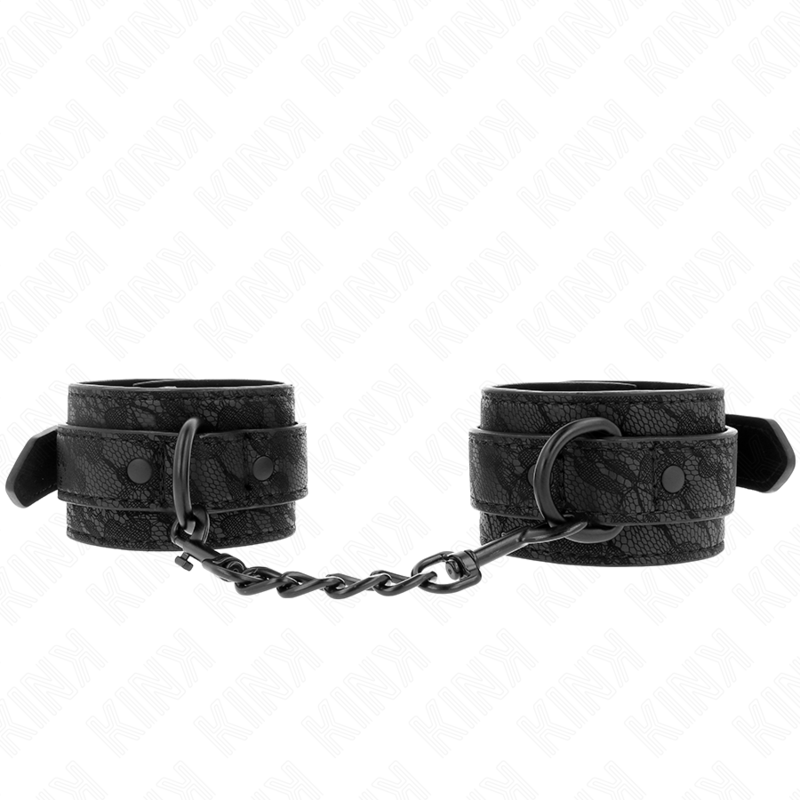 Esposas de Muñeca Elásticas KINK con Encaje Negro Ajustables 19-26 cm