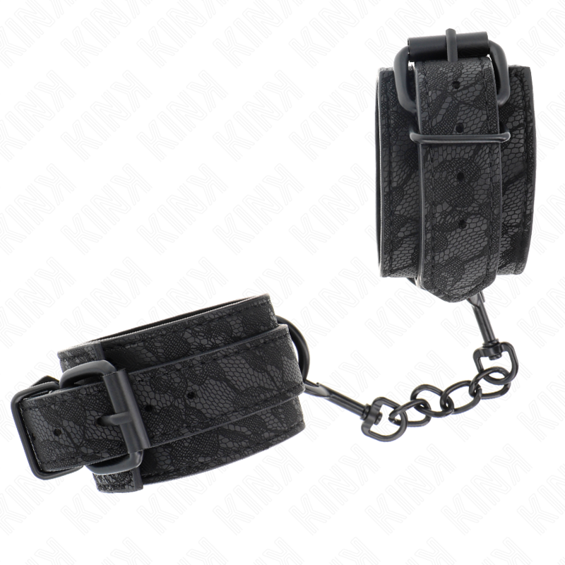 Esposas de Muñeca Elásticas KINK con Encaje Negro Ajustables 19-26 cm