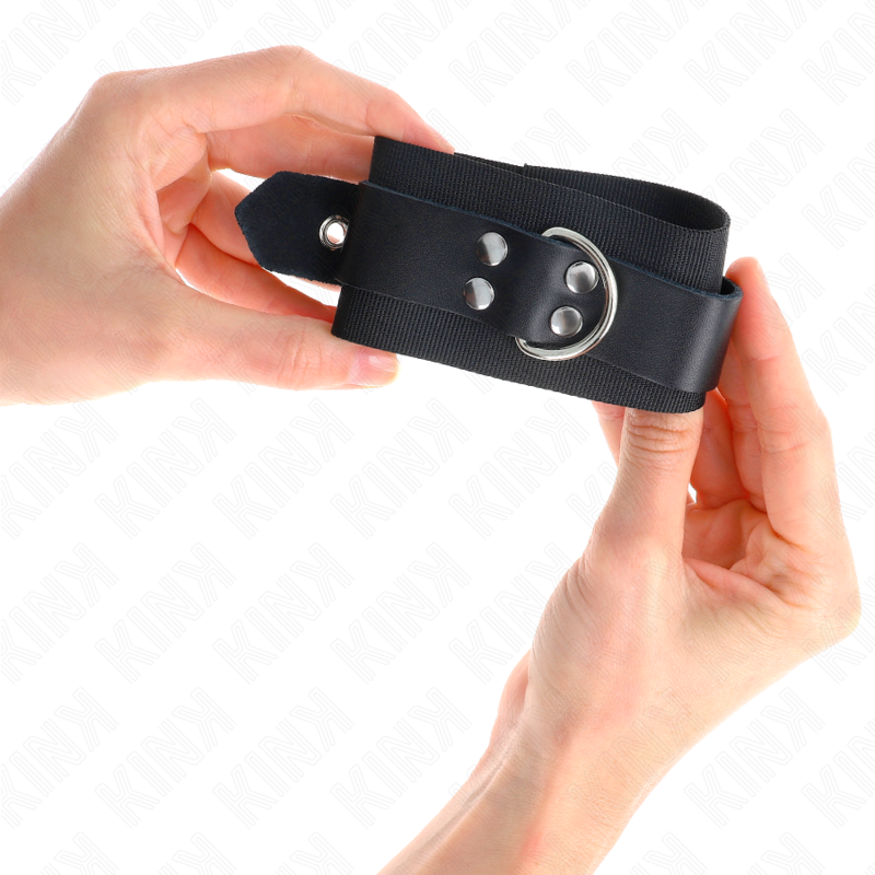 Esposas de Nylon Ajustables KINK - Negro con Anillas en D