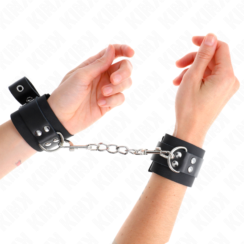 Esposas de Nylon Ajustables KINK - Negro con Anillas en D