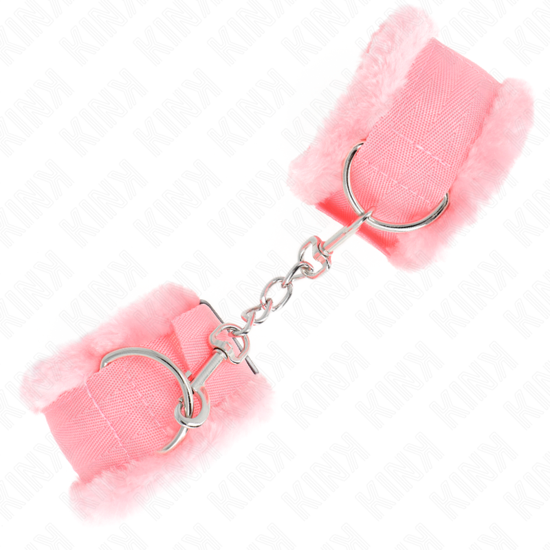 Kink Furry Lined Wrist Restraints Pink - Esposas Ajustables con Forro de Piel Sintética