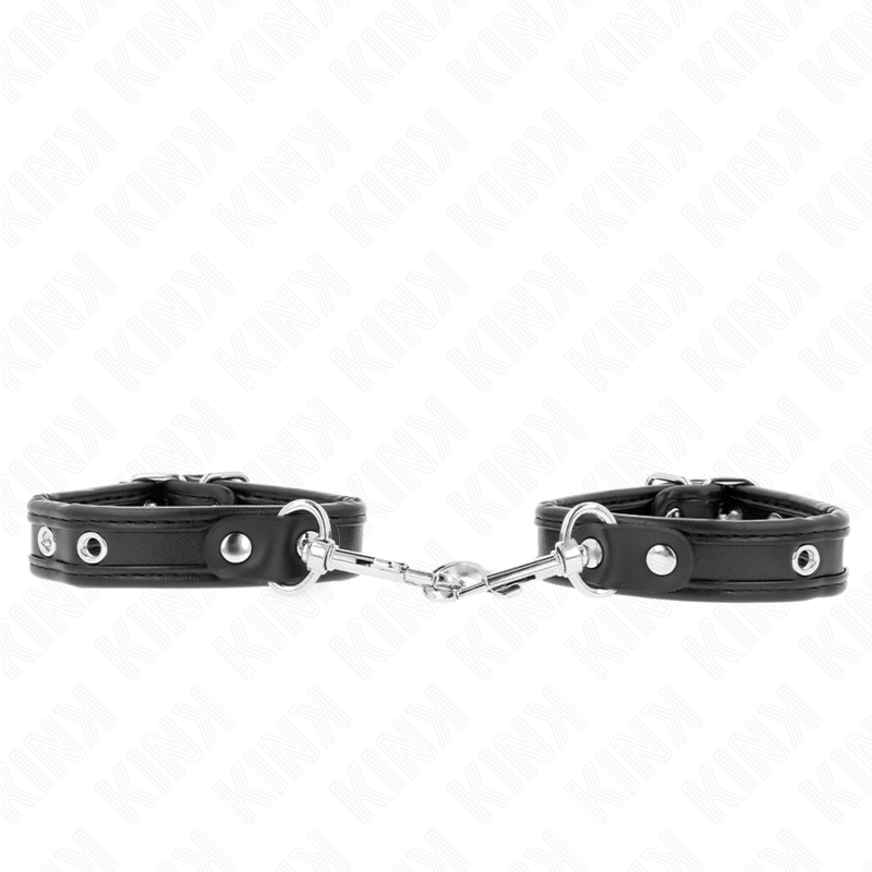 Kink Mini Pulseras de Cuero Negro con Tachuelas Ajustables 16-22 cm