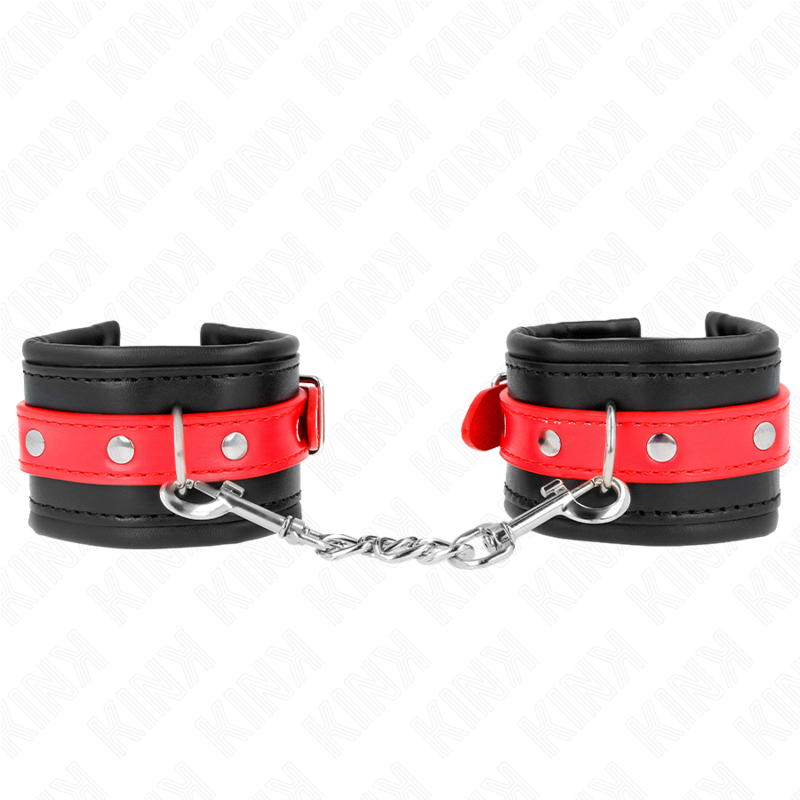 Esposas de Muñeca KINK Ajustables Negro con Rojo - Cierre Seguro 17-28 cm