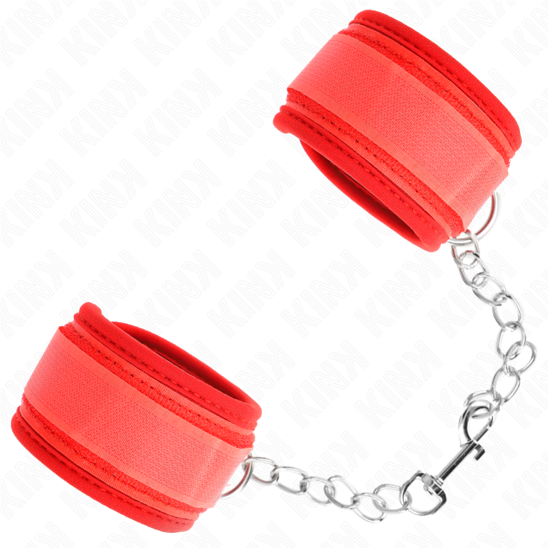 Kink Neoprene Wrist Restraints Red - Esposas de Muñeca Ajustables 42x5 cm