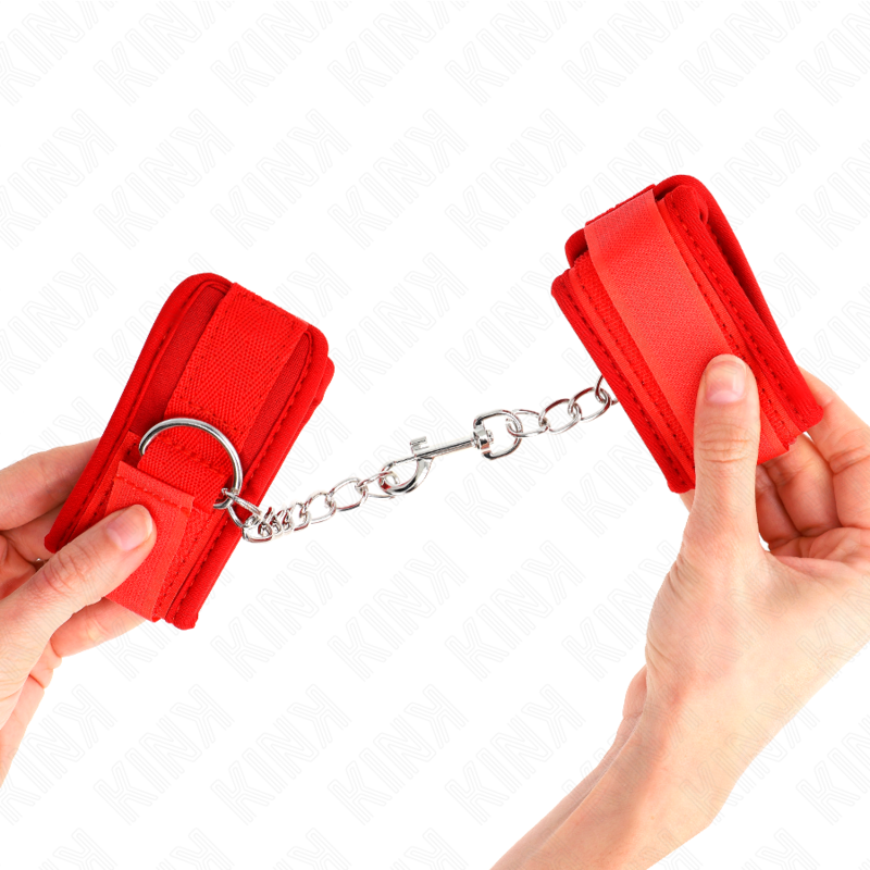 Kink Neoprene Wrist Restraints Red - Esposas de Muñeca Ajustables 42x5 cm