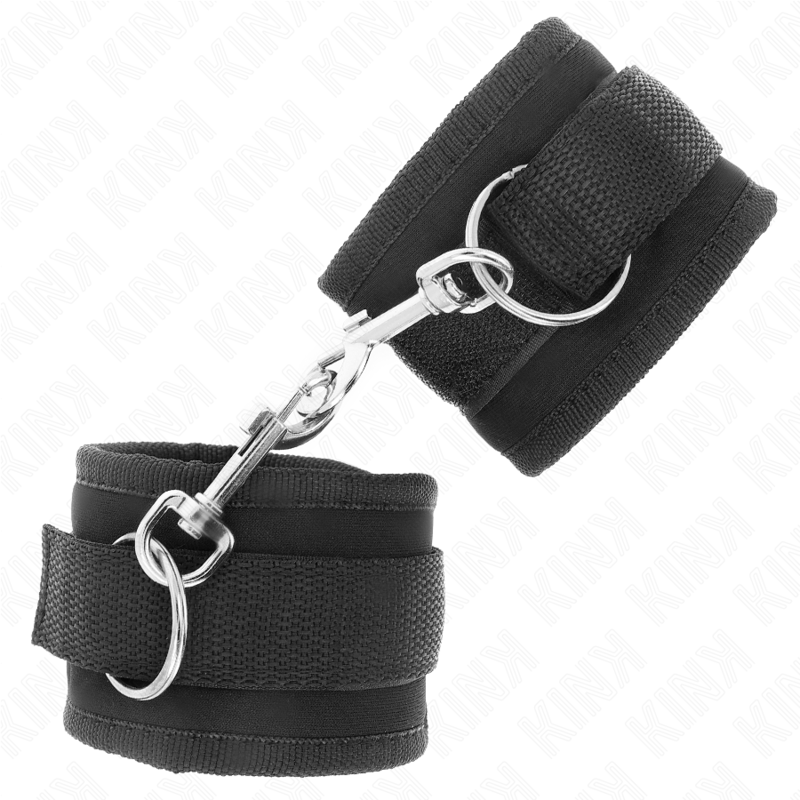 Kink Nylon Bind Hook & Loop Wrist Restraints Black - Ajustables 18-35 cm