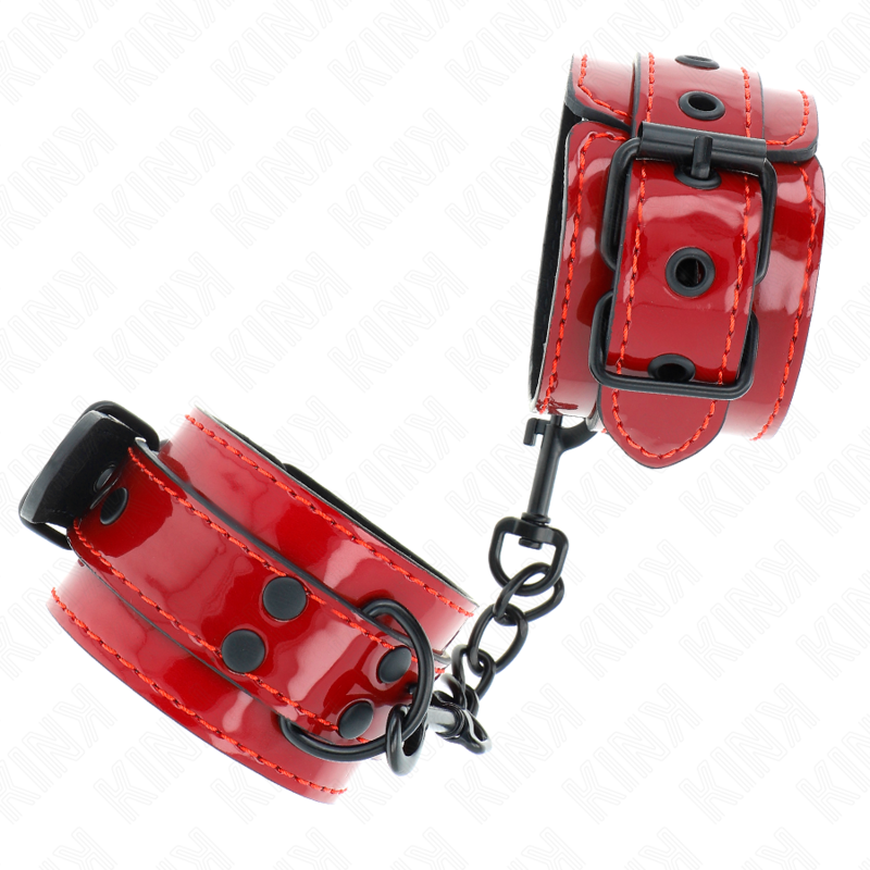 Kink Dark Red Wrist Cuffs - Esposas de Cuero para Muñecas 23x5 cm