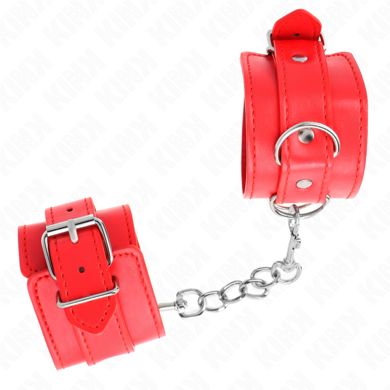 Kink Simple Wrist Restraints Red - Esposas Ajustables BDSM