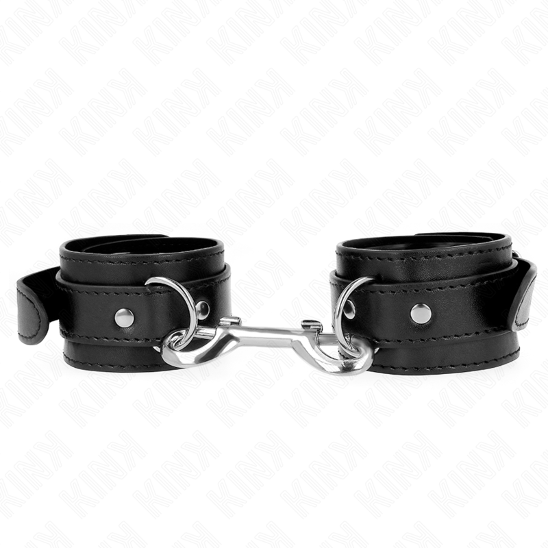 Kink Wrist Restraints Single Rivet Row Black Ajustable 17-28 cm