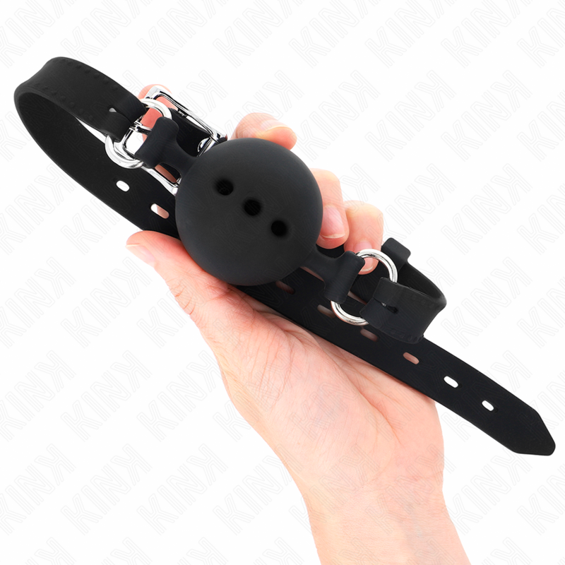 KINK Full Silicone Gag 55cm - Bola 4.5cm Ajustable 35-51cm Negro
