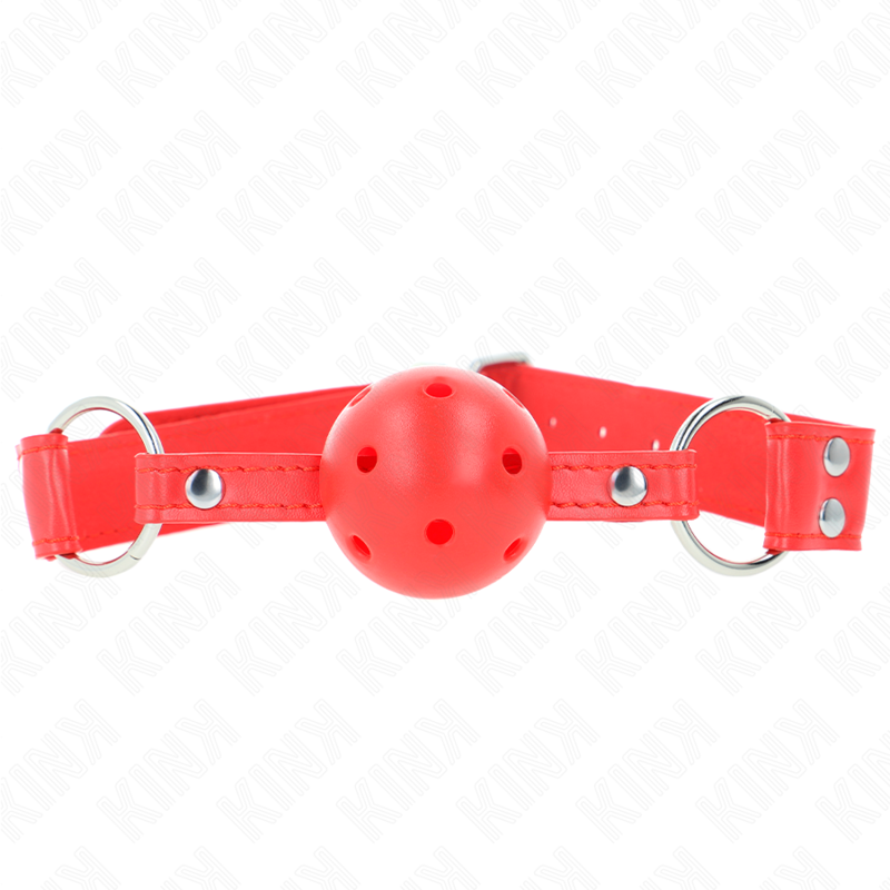 KINK Ball Gag Hueco Rojo 63.5 cm - Control y Comodidad BDSM