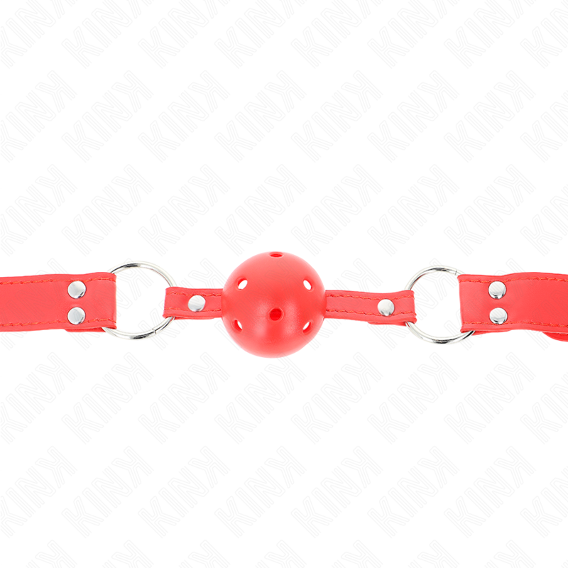 KINK Ball Gag Hueco Rojo 63.5 cm - Control y Comodidad BDSM