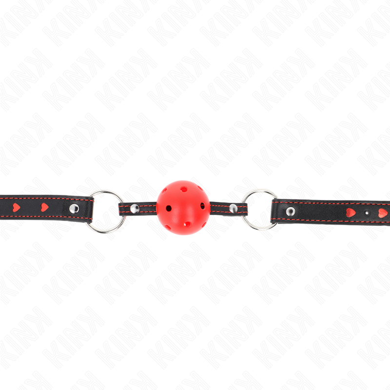 Kink Hollow Hard Red Ball Gag Model 2 - Mordaza BDSM Silicona