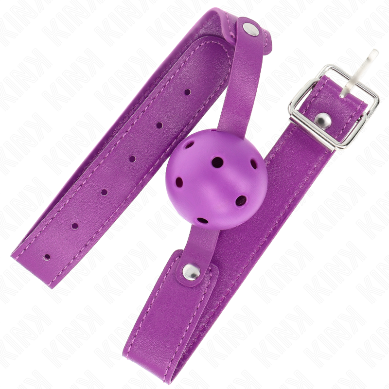 Kink Purple Breathable Ball Gag 4.5 cm - Mordaza de Bola Perforada