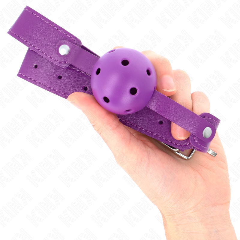 Kink Purple Breathable Ball Gag 4.5 cm - Mordaza de Bola Perforada