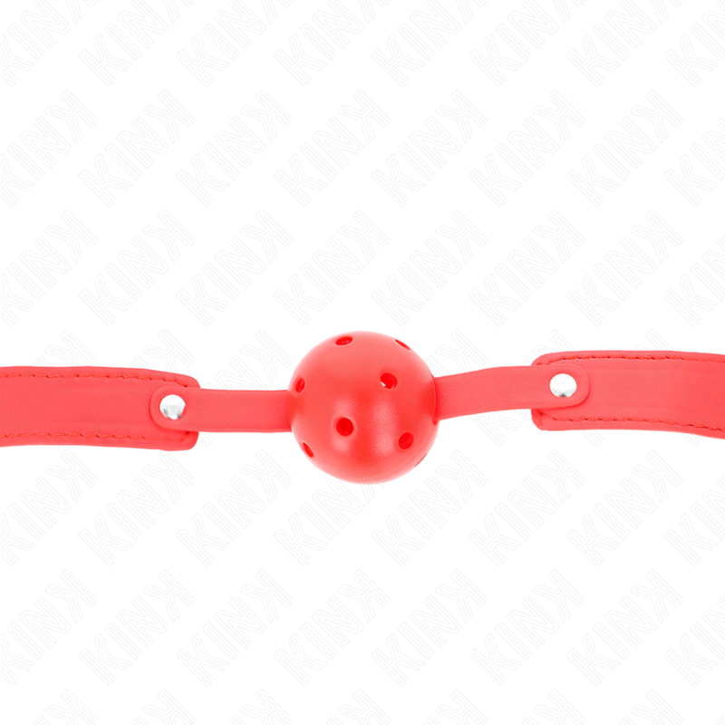 Mordaza de Bola Transpirable Kink - Correa Roja Ajustable 4.5 cm