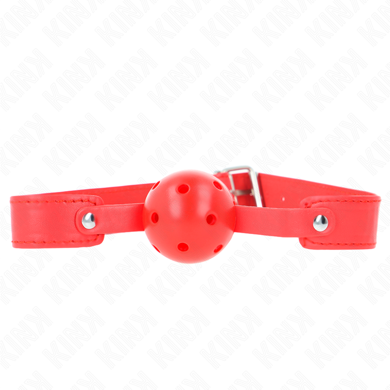 Mordaza de Bola Transpirable Kink - Correa Roja Ajustable 4.5 cm