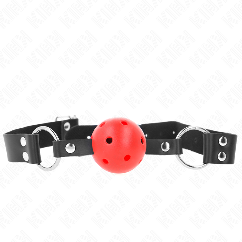 KINK Mordaza de Bola Transpirable 4 cm Rojo - Ajustable 42-58 cm
