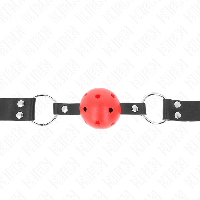 KINK Mordaza de Bola Transpirable 4 cm Rojo - Ajustable 42-58 cm