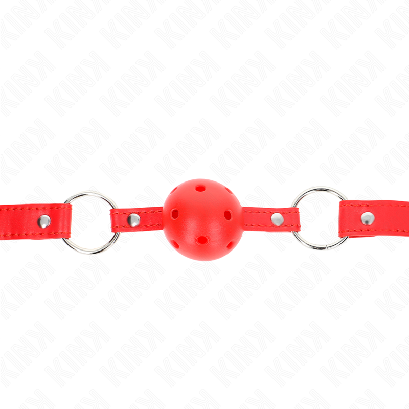 Mordaza de Bola Transpirable KINK 4 cm Rojo - Ajustable 42-58 cm