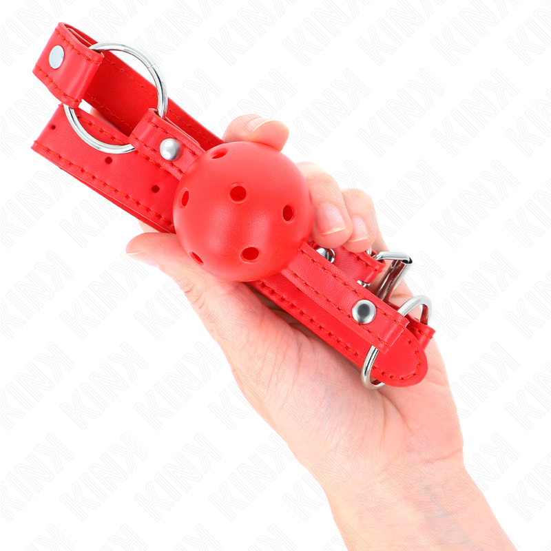 Mordaza de Bola Transpirable KINK 4 cm Rojo - Ajustable 42-58 cm