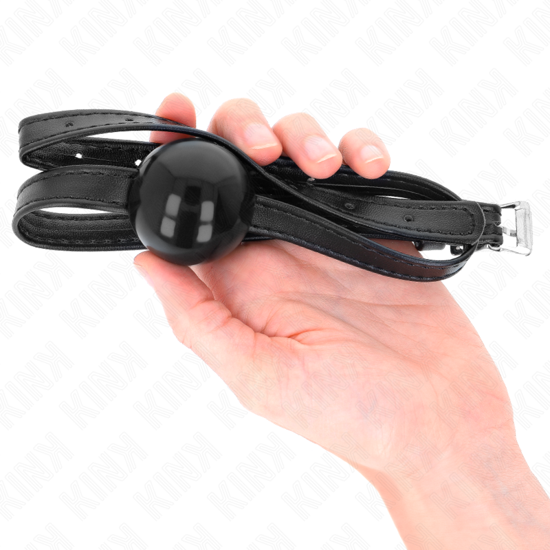 Kink Small Simplicity Strap Ball Gag 4 cm - Cuero Genuino Ajustable
