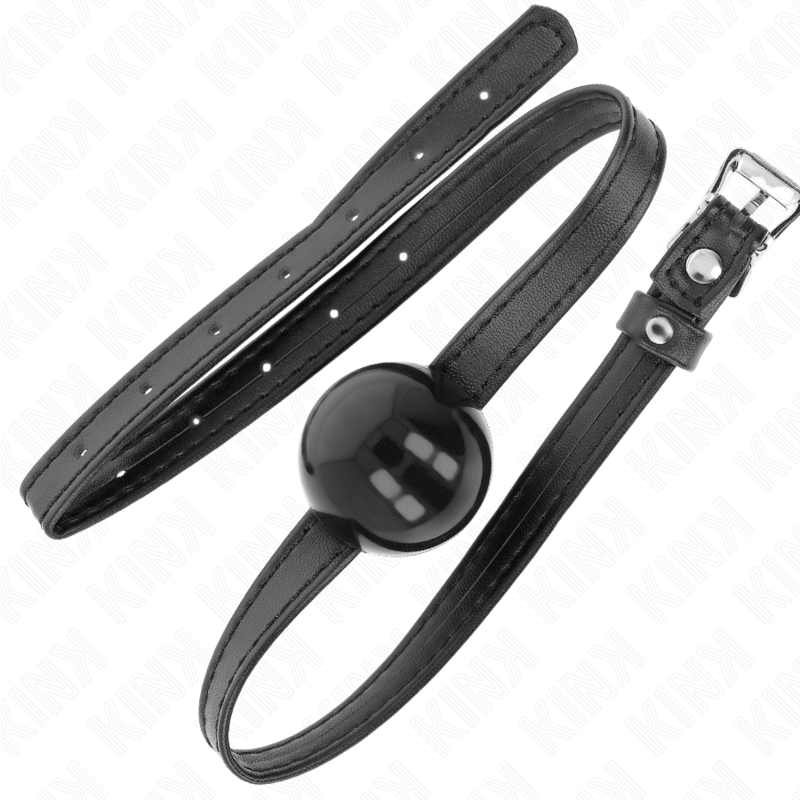 Kink Small Simplicity Strap Ball Gag 4 cm - Cuero Genuino Ajustable